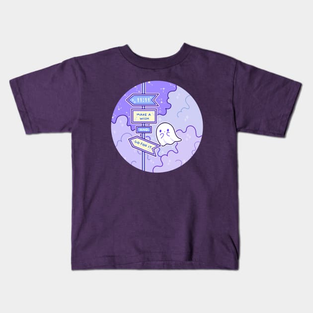 11-11 make a wish and go for it - A word from a ghost Kids T-Shirt by inkcapella